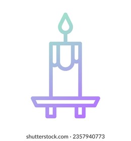 Candle icon gradient green purple colour easter illustration vector element and symbol perfect.