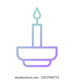 Candle icon gradient green purple colour easter illustration vector element and symbol perfect.