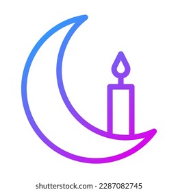 candle icon gradient purple colour ramadan illustration vector element and symbol perfect. Icon sign from modern collection for web.