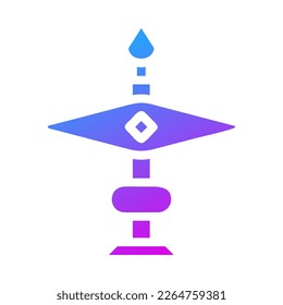 icono de vela gradiente estilo púrpura chinés ilustración de año nuevo vector perfecto. Signo de icono de la colección moderna para la web. Diseño bonito