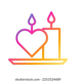 candle icon gradient style valentine vector illustration perfect. Icon sign from modern collection for web. Nice design perfect.