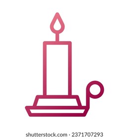 Candle icon gradient white red colour easter illustration vector element and symbol perfect.