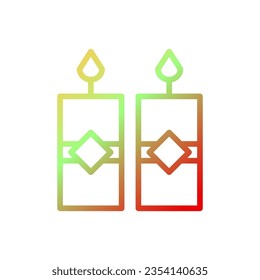 Candle icon gradient yellow green red colour chinese new year vector element and symbol perfect.