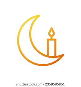 Candle icon gradient yellow orange colour ramadan illustration vector element and symbol perfect.
