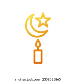 Candle icon gradient yellow orange colour ramadan illustration vector element and symbol perfect.