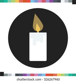 Candle icon. Halloween candle.