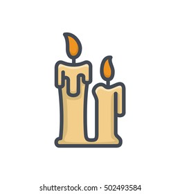 Candle Icon Halloween Colored