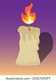 candle icon halloween illustration vector