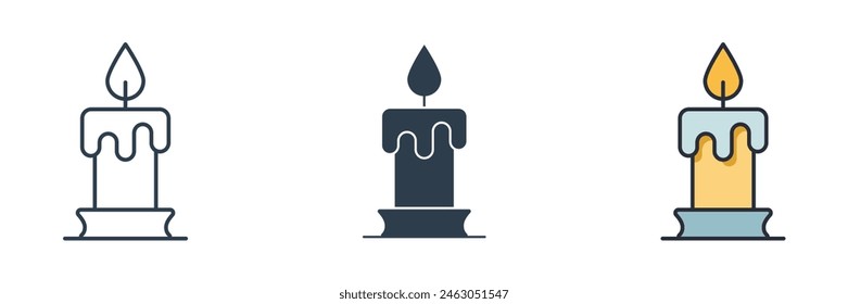 candle Icon Halloween theme symbol vector illustration isolated on white background