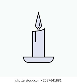 Candle Icon. Illumination Symbol. Applied for Design and Website, Presentation or Application.  