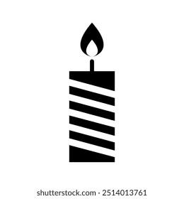 Candle icon illustrated on background
