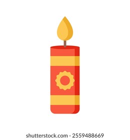 Candle Icon Illustration with bright color palette in flat design style. Perfect for Mexican-themed designs or celebrations
