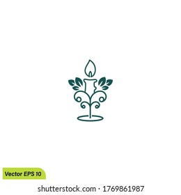 candle icon illustration vector eps 10 logo template