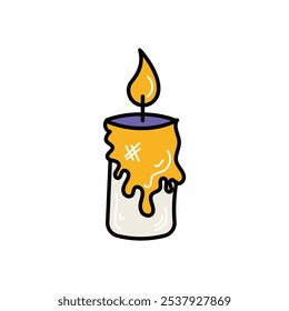 Icono de vela islote fondo blanco Vector ilustración de stock