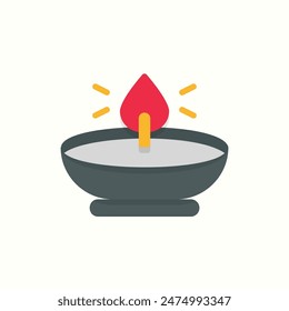 Kerzen-Symbol, isolierte flache Farbe Ramadan-Symbol-Set