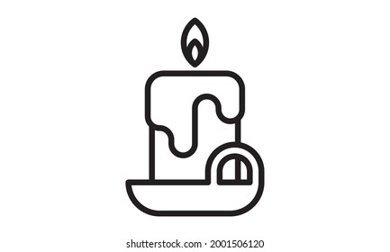 Kerzensymbol einzeln auf ebene Art. Vektorgrafik.