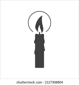 Candle icon isolated of flat style. Vector illustration