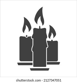 Candle icon isolated of flat style. Vector illustration