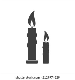 Candle icon isolated of flat style. Vector illustration