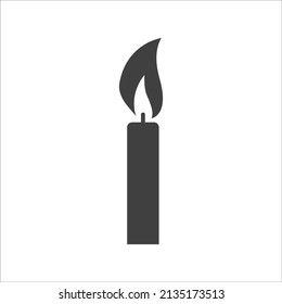 Candle icon isolated of flat style. Vector illustration