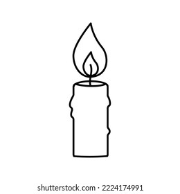 Icono de la vela aislado de estilo plano, Ilustración vectorial