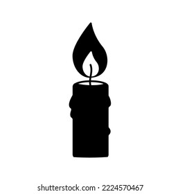 Candle icon isolated of flat style, Vector illustration