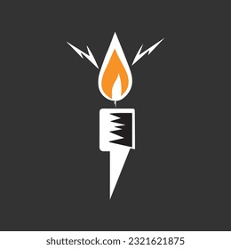 Icono de velas aislado de estilo plano. Ilustración vectorial.