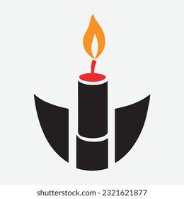 Candle icon isolated of flat style. Vector illustration.