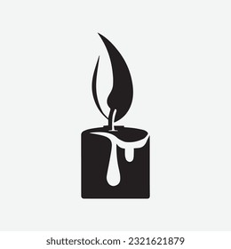 Candle icon isolated of flat style. Vector illustration.