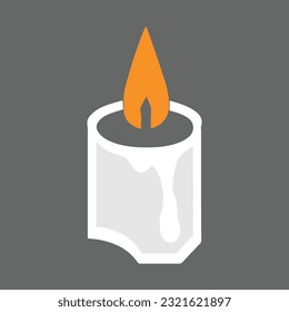 Candle icon isolated of flat style. Vector illustration.