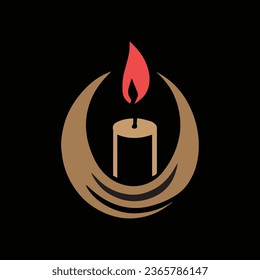 Candle icon isolated of flat style. Vector illustration.