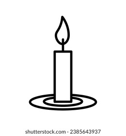 Candle icon isolated of flat style. Vector illustration.