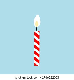Candle icon isolated on blue background vector.