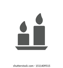 Candle icon isolated on white background. Spa candles symbol modern, simple, vector, icon for website design, mobile app, ui. Vector Illustration
