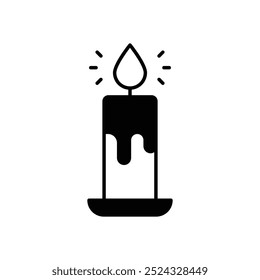 Ícone de vela isolado em um fundo branco. Ilustração vetorial.