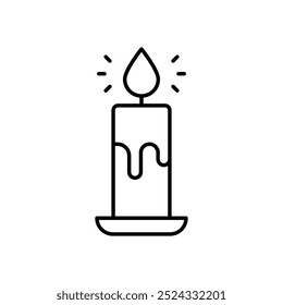 Icono de la vela aislado en un fondo blanco. Ilustración vectorial.