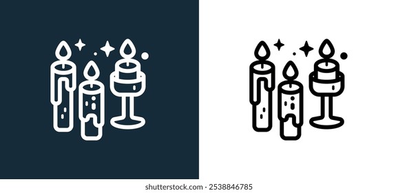 candle icon isolated on white and black colors. candle outline linear vector icon from magic collection for mobile apps, web and ui.