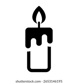 Candle icon isolated on white background