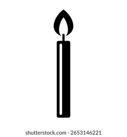 Candle icon isolated on white background