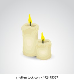Candle icon isolated on white background. Vector art.