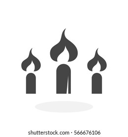 Candle icon isolated on white background. Candle vector logo. Flat design style. Modern vector pictogram for web graphics - stock vector