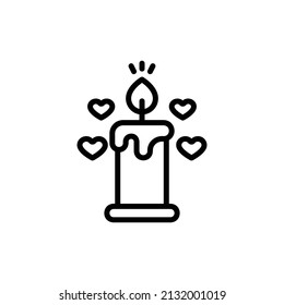   candle icon, isolated wedding outline icon with white background, perfect for website, blog, logo, graphic design, social media, UI, mobile app, EPS 10 vector illustration