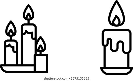 "Candle Icon for Lighting and Ambiance"