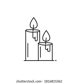 candle icon in line art style. Vector illustration esp 10