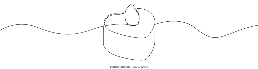 Candle icon line continuous drawing vector. One line Electric safe candle icon vector background. Set of burning candles icon. Continuous outline of Wax, paraffin candle.
