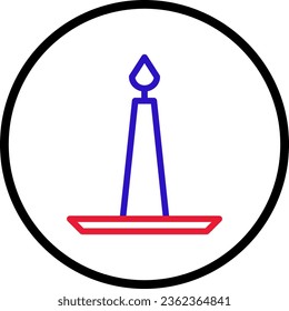Icono de velas línea azul redondeado color chino nuevo año vector elemento y símbolo perfecto.