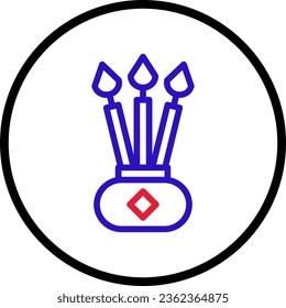 Candle icon line rounded red blue colour chinese new year vector element and symbol perfect.