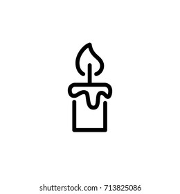 candle icon, line sign, vector illustration