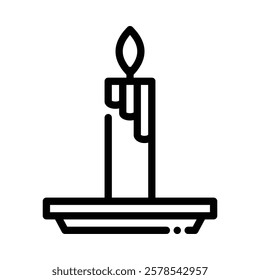 Candle Icon in Line Style