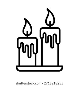 candle icon line vector design illustration template in trendy style, eps10